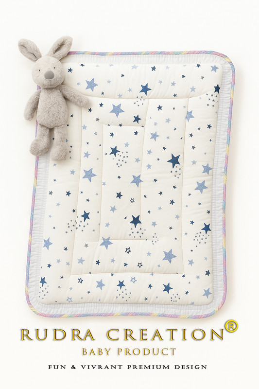 rudraCreation Premium Organic Cotton Baby Godari | Breathable Bedding Gadda (76x53 cm)(Multicolor)