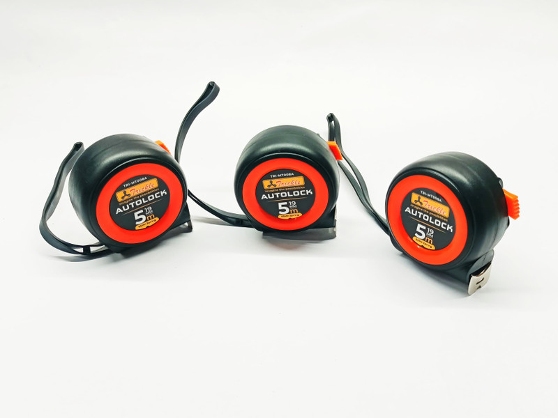 4MECH 5m x 3 Premium Plastic AutoLock Measuring Tape for Home and Professional Use Measurement Tape(6 cm)