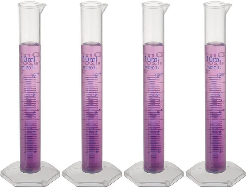 LABO Plastic Measuring Cylinder Transparent Graduated Cylinder's for Laboratory Test Measuring Cup(10 ml)