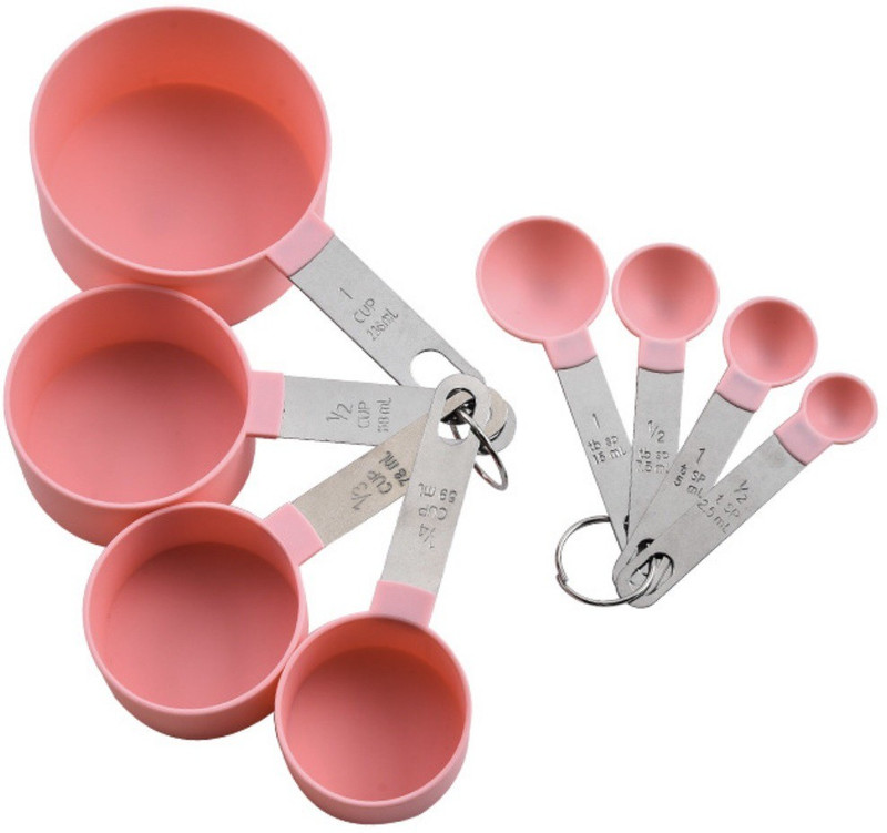 Giffy Stainless Steel kitchen accessories 8 Piece PP with stainless steel handle Measuring Cup Set(500 ml)
