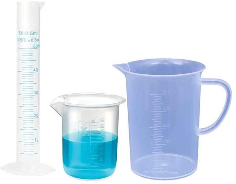 LABXPORT 50ml Measuring Cylinder, 100ml Beaker, 500ml Measuring Jug | 500ml Cup Measuring Cup(500 ml)