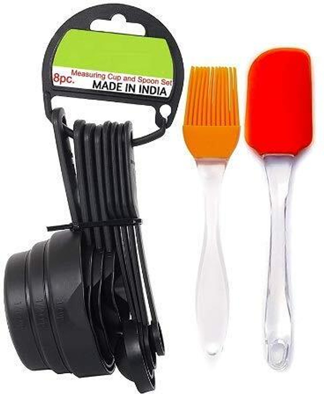 Naama Food Grade Black Measuring Cup Spoons Set, Silicone Spatula and Brush Set Measuring Cup Set(240 ml)