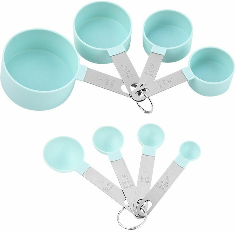 MobFest Kitchen 8 Set Plastic Measuring Cup and Spoon with Stainless Steel Handle Measuring Cup Set(500 ml)