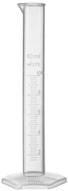 Mitrolia Plastic Measuring Cylinder 10 ML for Lab Industry College Lab School Lab Pack 1 Measuring Cup(10 ml)