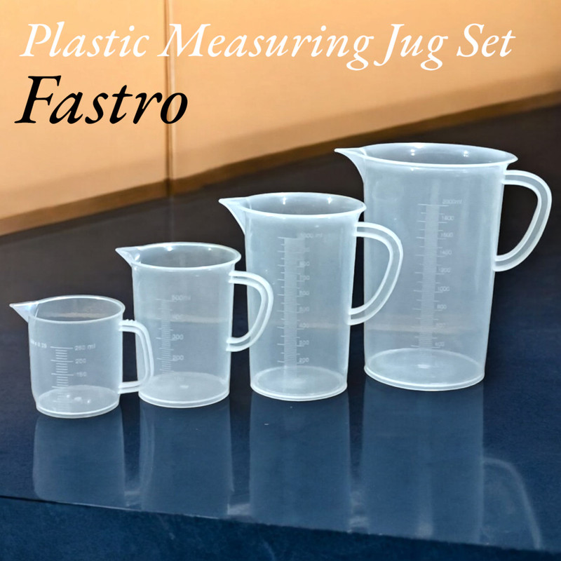 fastro Measuring Jug 250ml & 2000ml Moulded in Polypropylene (polylab) Combo Pack Measuring Cup(250 ml, 2000 ml)