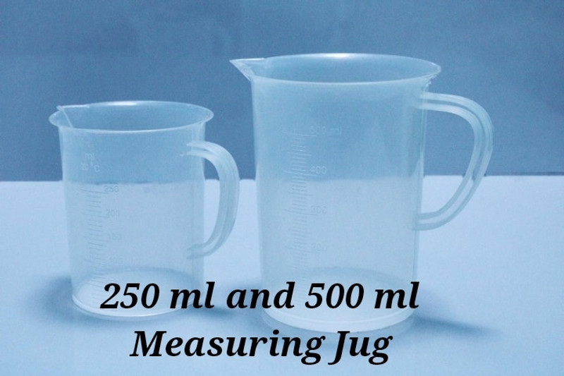 E&E 250ml & 500ml Plastic Measuring Jugs with Handle for Kitchen Use, Lab Use Measuring Cup Set(750 ml)
