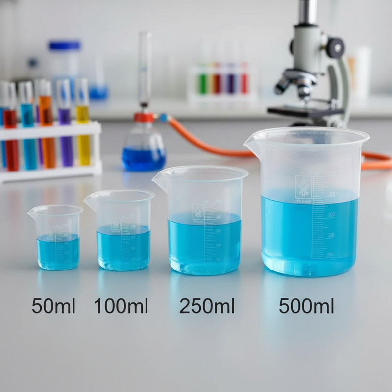 E&E Combo Pack (5pcs)1000 ml+500ml+250ml+100ml+50ml Plastic Science Beaker Set Measuring Cup Set(1900 ml)