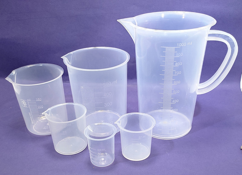 moolenterprises Transparent Plastic Measuring Jug 1000ml & Beaker 500,250,100,50,25ml (set of 6) Measuring Cup Set(1000 ml)
