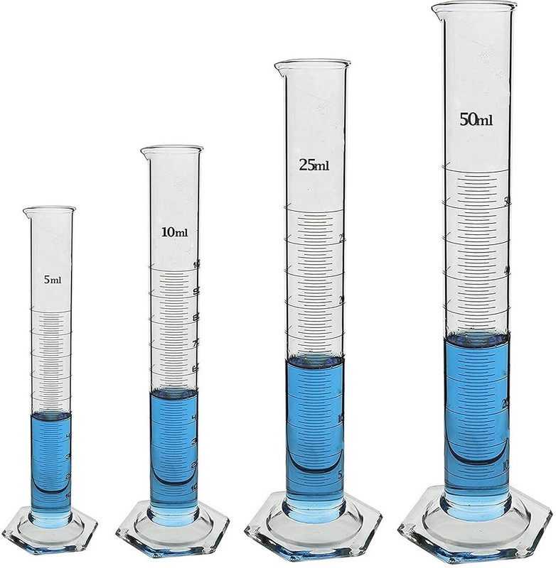 SBT Borosilicate 3.3 Glass Measuring Cylinder Set 4 Measuring Cup Set(5 ml, 10 ml, 25 ml, 50 ml)