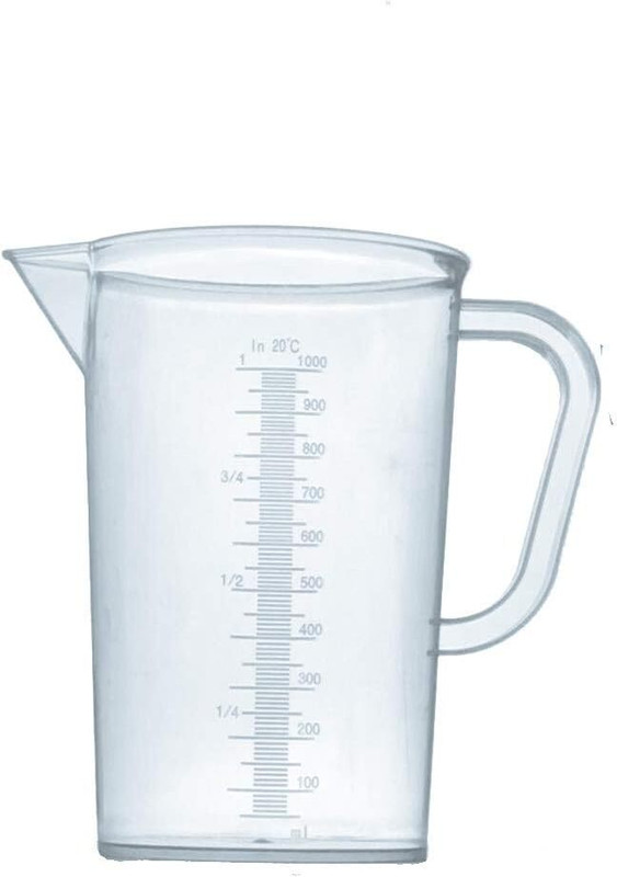 Crewbolt Transparent Measuring 1 Liter Jug for Measuring Solids and Liquids Water 1 LTR, Measuring Cup(1 L)