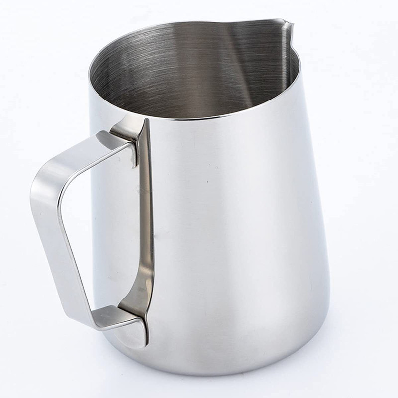 KMW Stainless Steel Pitcher Milk Frothing Cup with Scale | 350 ML Measuring Cup(350 ml)