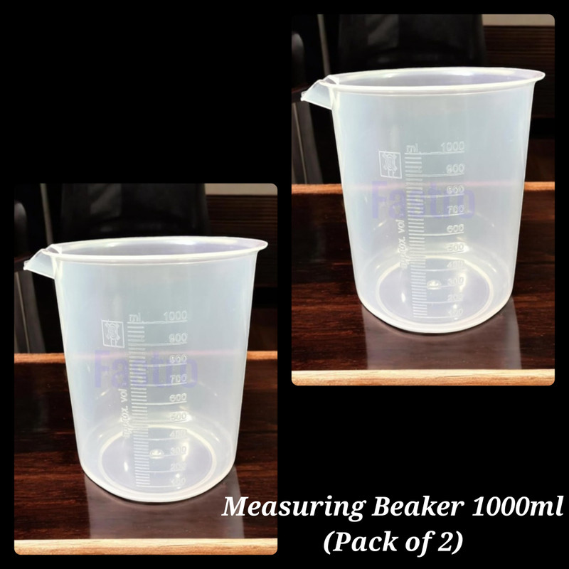 E&E 1000 ml Measuring Beaker without handle(Pack of 2) with Graduation Marks Measuring Cup(1000 ml)