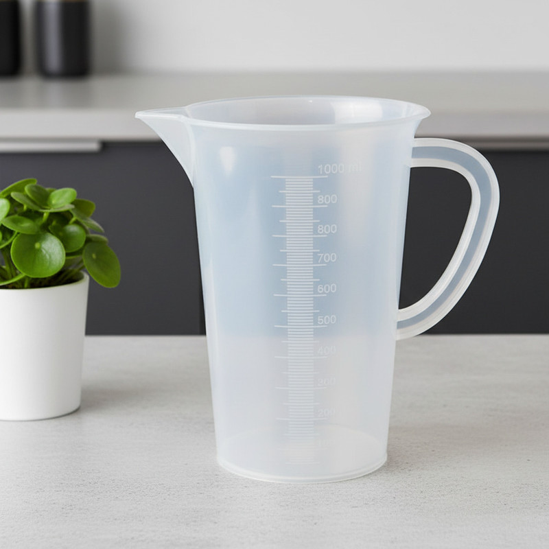 E&E Plastic Transparent Measuring Jug 1000ml with Handle for Multipurpose Measuring Cup(1000 ml)