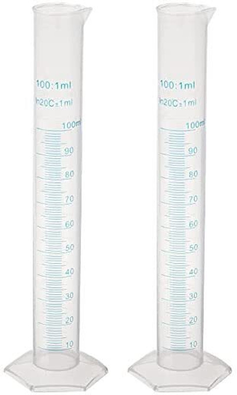 SBT Measuring Transparent Cylinder Laboratory Test Collage, Chemistry Pack 2 Measuring Cup Set(100 ml)