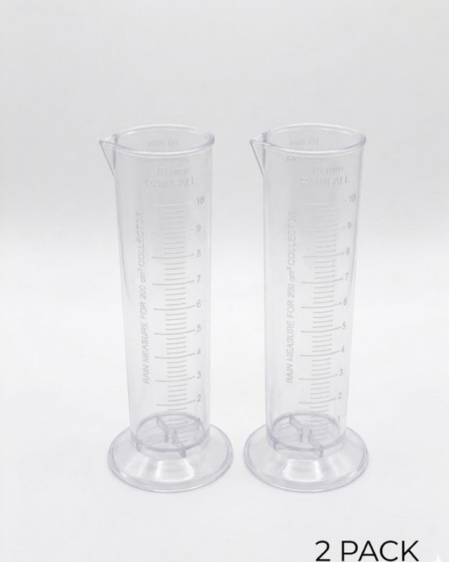 MSSI 2 PCS Rain Gauge Measuring Tube for Rainfall Collection Measuring Cylinder Measuring Cup Set(250 ml)