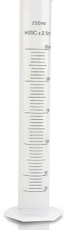 Greyart Measuring Cylinder jar 250 ml For Kitchen Lab Home School Lab Use Measuring Cup(250 ml)