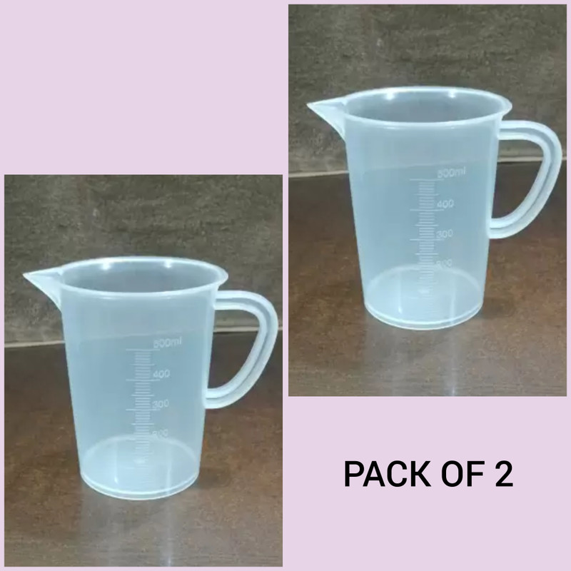 E&E Measuring Jug with Handle Measuring Cup 500 ml (Pack of 2) for Household purpose Measuring Cup(500 ml)