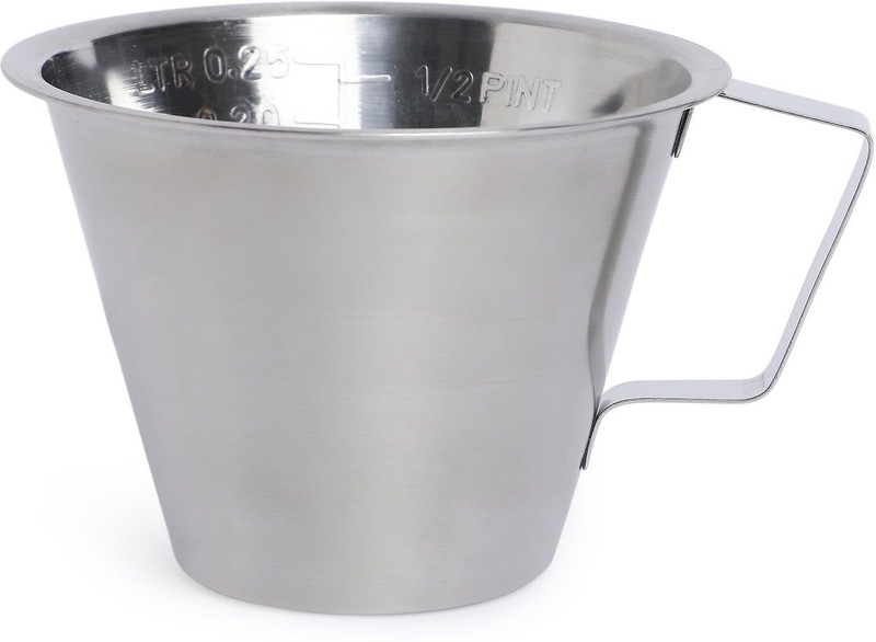 KMW Stainless Steel Measuring Jug with Handlefor Craft, Kitchen, Baking Measuring Cup(250 ml)