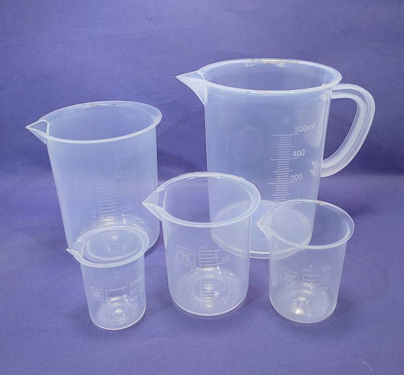 E&E Transparent Plastic Measuring Jug 500ml Beakers 250.100.50.25ml(Set of 5) Measuring Cup Set(500 ml)