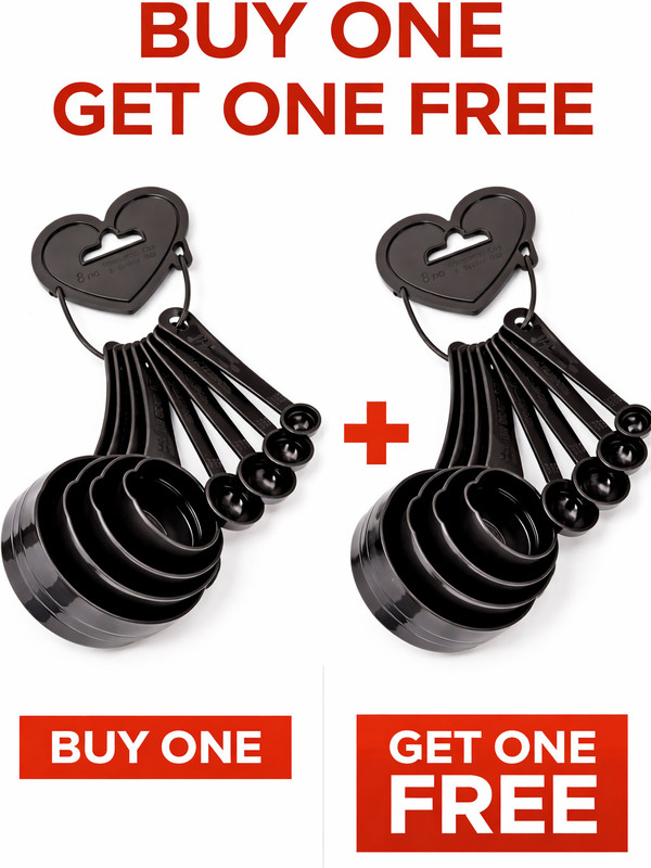 ATURITA ENTERPRISES 8 Pcs Measuring Cups & Spoons Set (Buy 1 Get 1 Free) | Black Measuring Cup Set(240 ml, 120 ml, 60 ml, 30 ml, 10 ml, 5 ml, 2.5 ml, 1.2 ml)