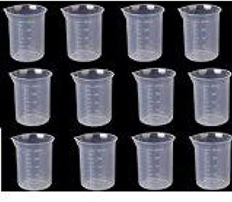 SBT Plastic Beaker (Pack of 12) (Measuring Beaker) Measuring Cup(250 ml)