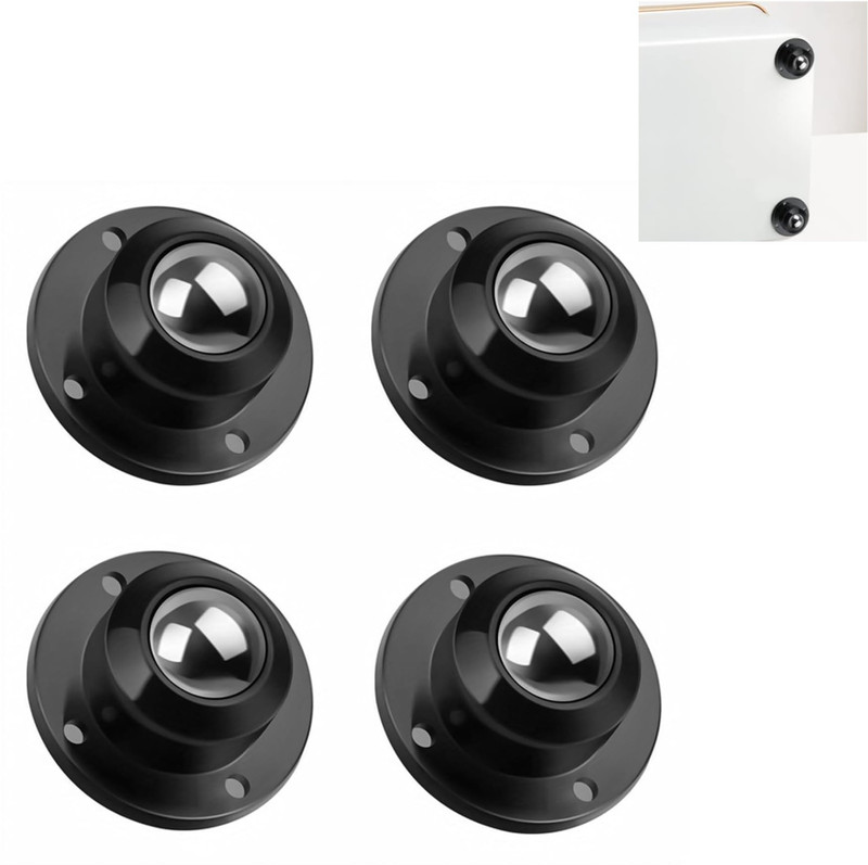 GOPINATH AUTOLINK 4pcs Black Wheel Cater roller 360° Swivel Wheels for Furniture Ball Casters Modification Moving Table Heavy Duty Caster Wheels Multiple Unit Measuring Wheel