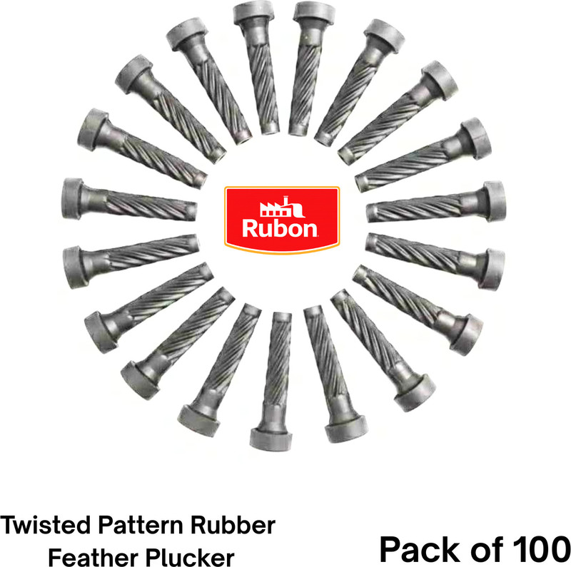 RUBON Twisted Design Heavy Duty Rubber Chicken Feather Plucker - 50 pcs Silicone Rolling Meat Tenderizer