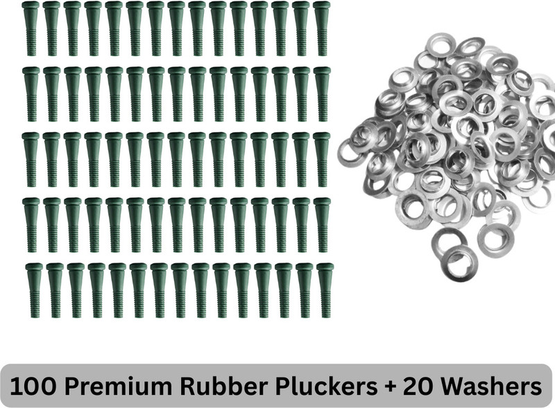 pv engineers Premium Green Heavy Duty Rubber Finger Pluckers 100 no's & 20 Washers Silicone Masher Meat Tenderizer