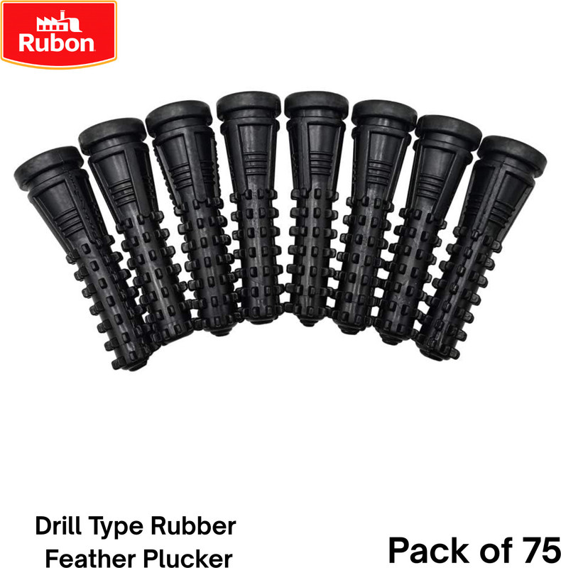 RUBON White Drill Design Rubber Feather Pluckers for Chicken Cleaning – Pack of 50 Silicone Rolling Meat Tenderizer