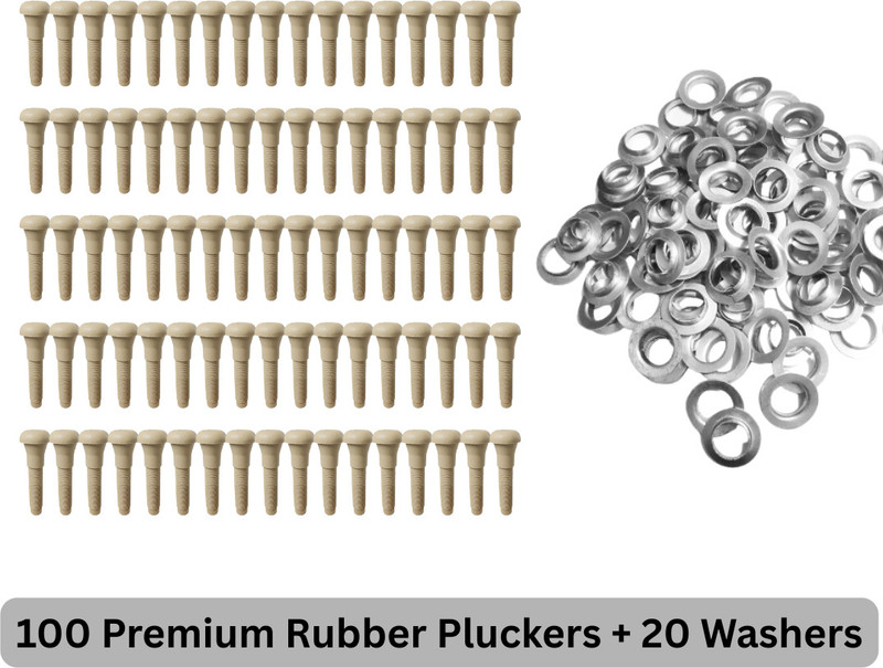 pv engineers Heavy White Rubber Finger for Chicken Feather Cleaning 100 pcs & 20 Washers Silicone Masher Meat Tenderizer