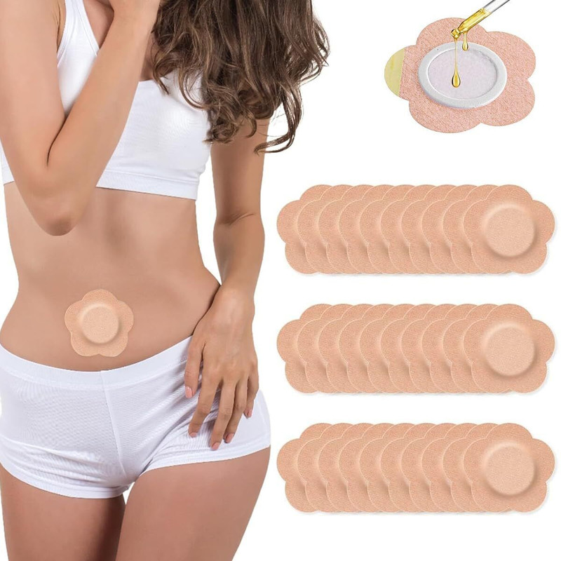 gustave 30pcs Castor Oil Pack Wrap for Belly Button Self Adhesive Patches Interactive dressings Medical Dressing
