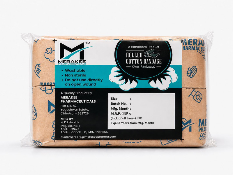 MERAKEE PHARMACEUTICALS Merakee Gauze Roll 5cm X 8m [Pack of 10 rolls] Gauze Medical Dressing