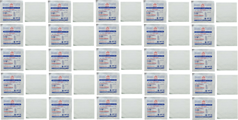 Agarwals Absorbent Gauze Swabs Sterile 7.5 cm X 7.5 cm X 12 ply (Single Pack) - 25 Pack Gauze Medical Dressing(Pack of 25)