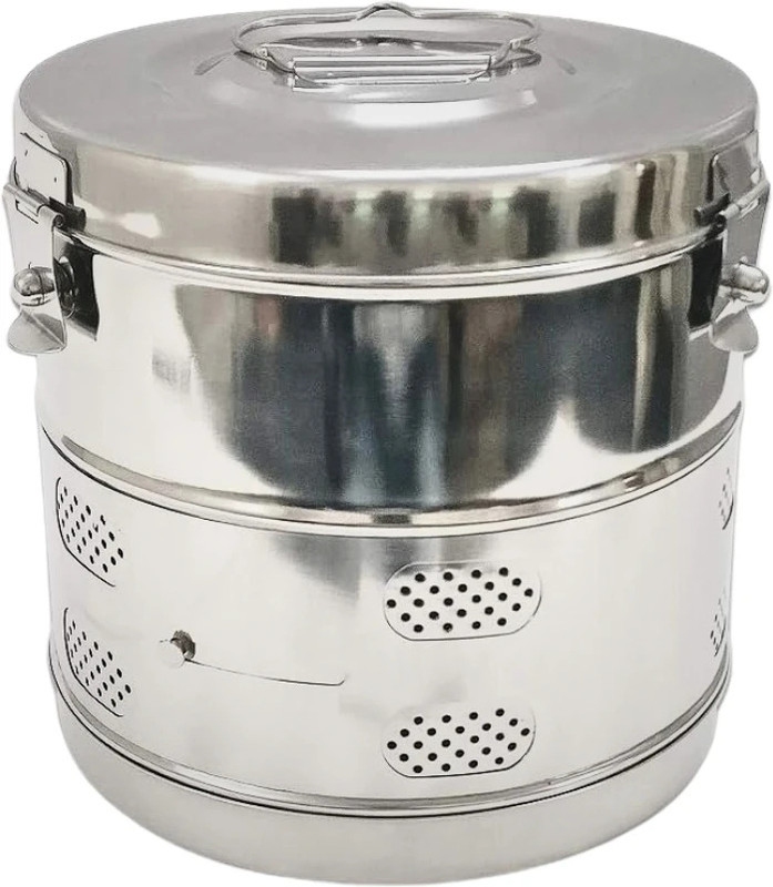 Bos Medicare Surgical Dressing Drum ( 9x9 Inches) Stainless Steel Large Interactive dressings Medical Dressing(Pack of 1)