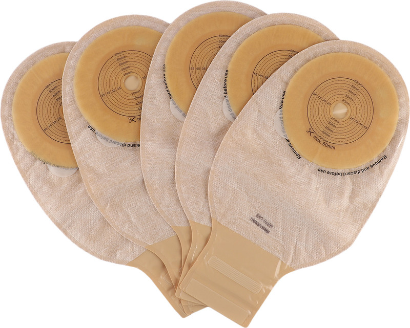 Bao Health One piece classical pouch with filter, Velcro CLAMP closure,60mm (PACK OF 5) Hydrocolloid Medical Dressing(Pack of 5)