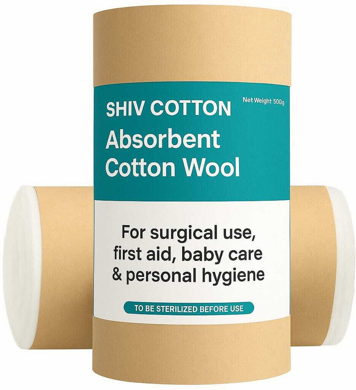 Shiv Cotton Industries 1 Kg Surgical Absorbent Cotton Roll – Premium Quality for Medical Use Interactive dressings Medical Dressing(Pack of 1)