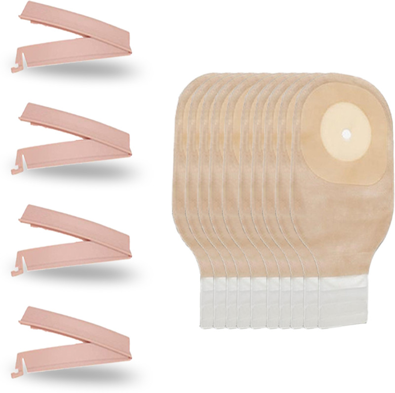 Med MED CC-1005 Clamp Lock Odour-Safe Transparent Colostomy Bag Films Medical Dressing(Pack of 14)