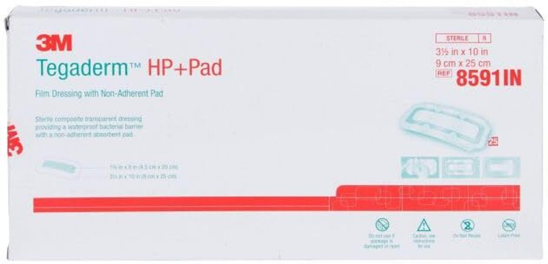 Ashni 8591 Tegaderm HP+Pad Surgical Dressing Size 9cm X 25cm Qty-5pcs Films Medical Dressing