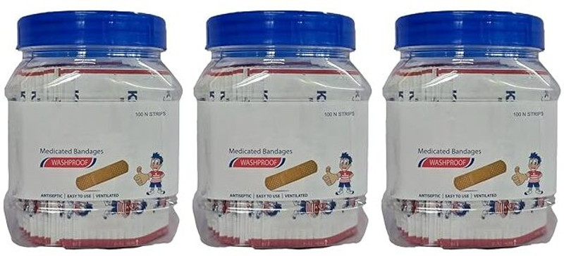 LISAMED First Aid Bandage Waterproof, Flexible and Breathable, Kids/Adults (Pack of 300) Interactive dressings Medical Dressing