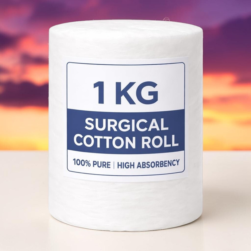 huemic 1kg Surgical Cotton Roll – High Absorbency Pure White Medical Cotton ab7 Gauze Medical Dressing