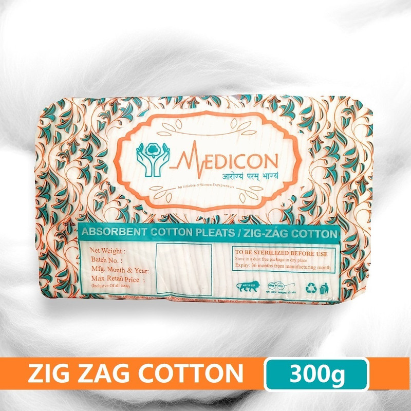MEDICON ZIG ZAG COTTON SHEET MULTIPURPOSE 300g NET Interactive dressings Medical Dressing(Pack of 1)