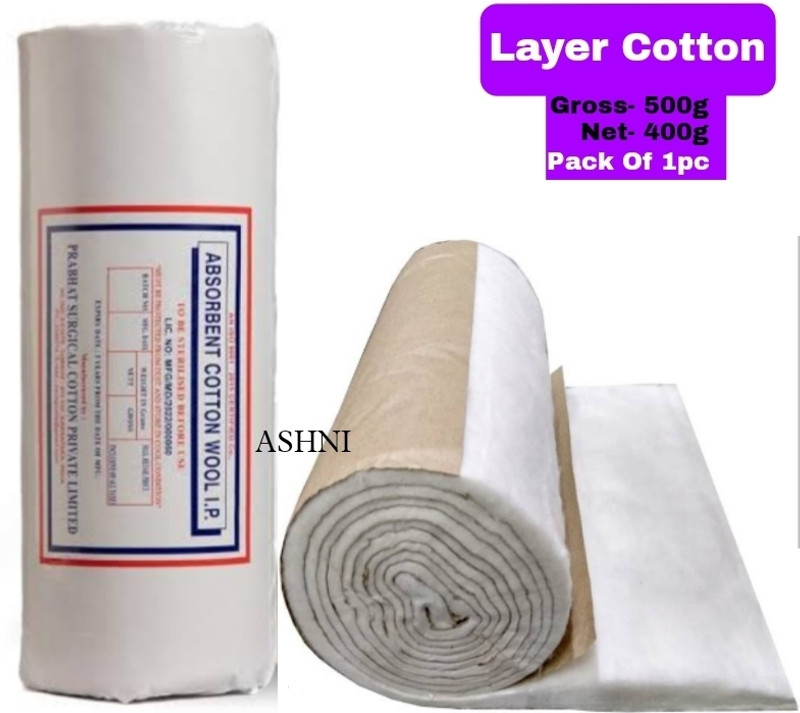 Ashni Prabhat Absorbent Non Sterile Layer Cotton 500gram For Dressing Multiple Use Interactive dressings Medical Dressing(Pack of 1)
