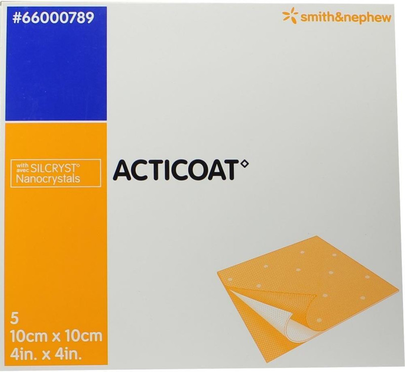 SMITH&NEPHEW Acticoat 10 x 10 cm Antimicrobial Wound Dressing 2 Pieces Interactive dressings Medical Dressing(Pack of 1)