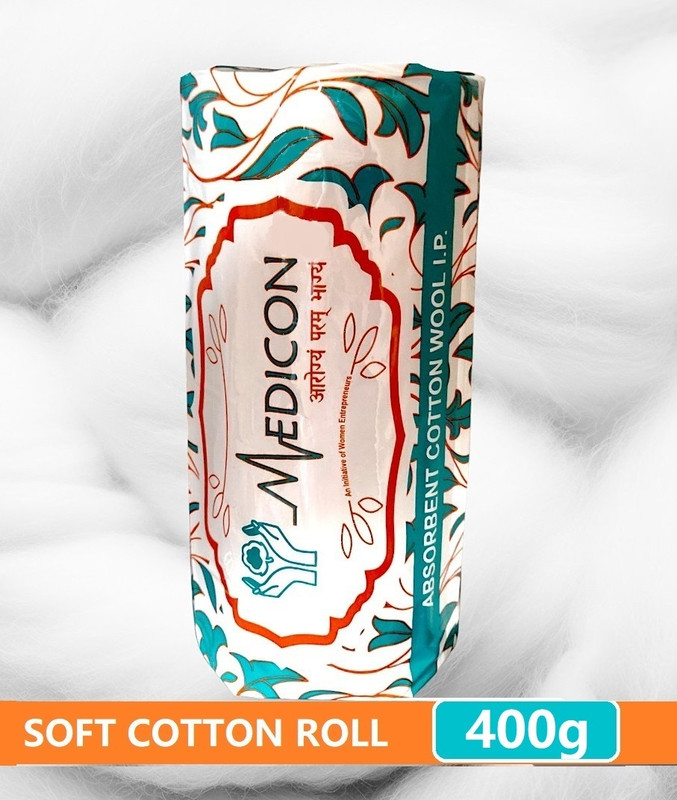 MEDICON ABSORBENT MEDICAL COTTON MULTIPURPOSE 200g*3pc (First Aid and Self care/Beauty) Interactive dressings Medical Dressing(Pack of 3)