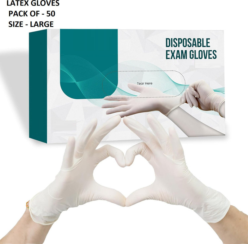STERRISAFE Disposable Surgical Hand Gloves with Exceptional Grip and Durability Latex Examination Gloves(Pack of 50)