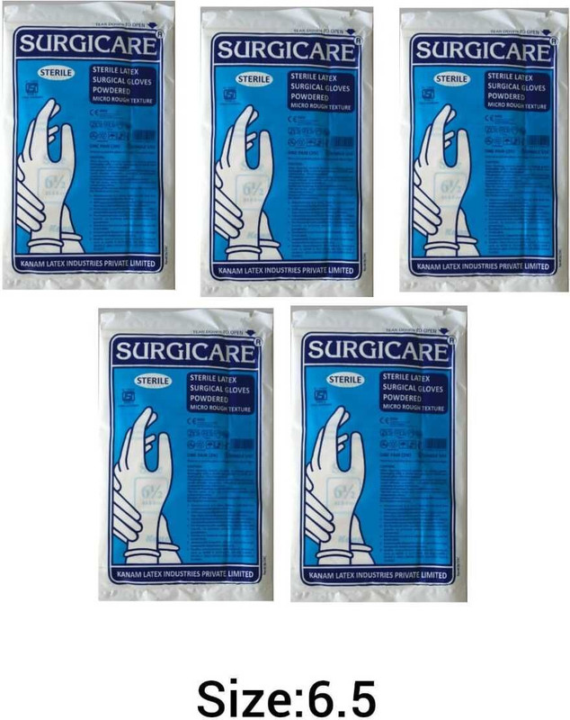 SURGICARE Sterile Size 6 Latex, Rubber Surgical Gloves (Pack of 10)___(5 PAIR) Latex, Rubber Surgical Gloves(Pack of 10)