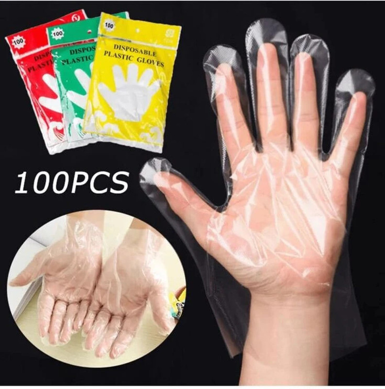 7SHIELD Transparent Disposable Gloves For Kitchen Hand - Use and Throw Gloves Polythene Polyisoprene Examination Gloves(Pack of 300)