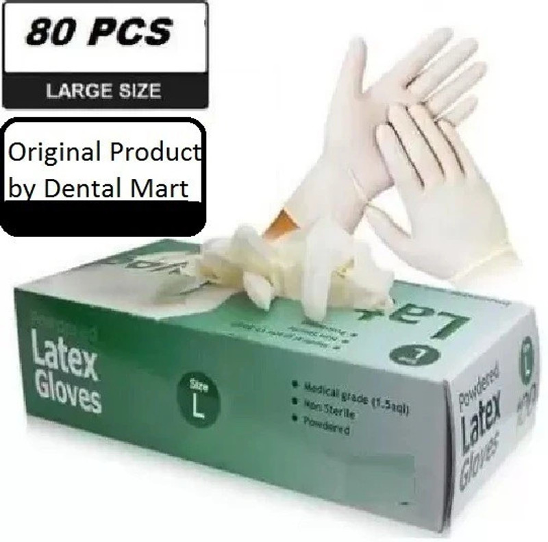 DM India Best Quality Surgical Latex Gloves Latex Examination Gloves Latex Surgical Gloves(Pack of 80)