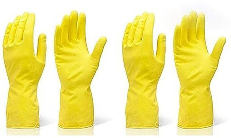 BUWCH Yellow surgical gloves Rubber Surgical Gloves Latex Surgical Gloves(Pack of 4)