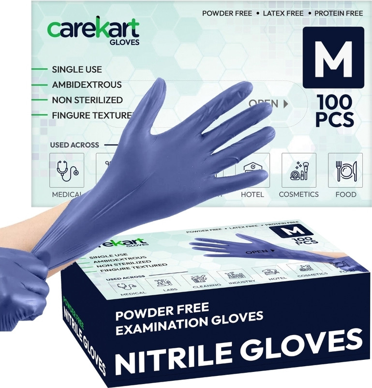 CAREKART 100 POWDER-FREE SURGICAL NITRILE GLOVES | MEDICAL GRADE | FOOD GRADE Nitrile Surgical Gloves(Pack of 100)